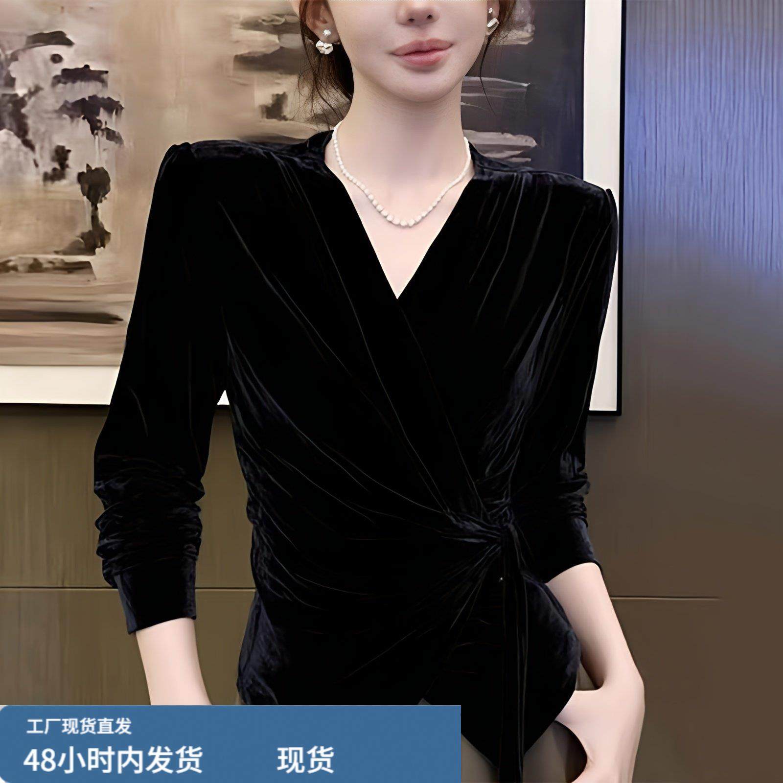 法式赫本风掐腰打底衫女秋冬2025新款高端黑色丝绒超好看内搭上衣,模玩/动漫/周边/娃圈三坑/桌游,Cosplay女装/cos女装,淘宝优惠券,粉丝福利购,淘宝优惠卷