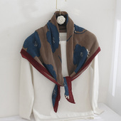 棉麻大方巾围巾女休闲大花春秋薄款 式 护肩颈小披肩 两种款 压皱平版