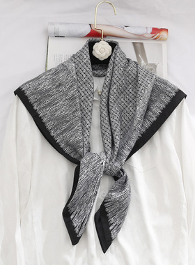 90X90CM大方巾春秋薄款年轻百搭丝巾女护肩颈披肩围巾可当包头巾