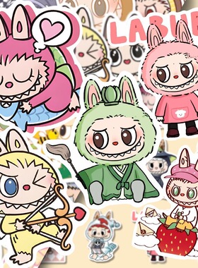 拉布布手机贴纸泡泡玛特周边装饰小图案后壳sticker卡通labubu