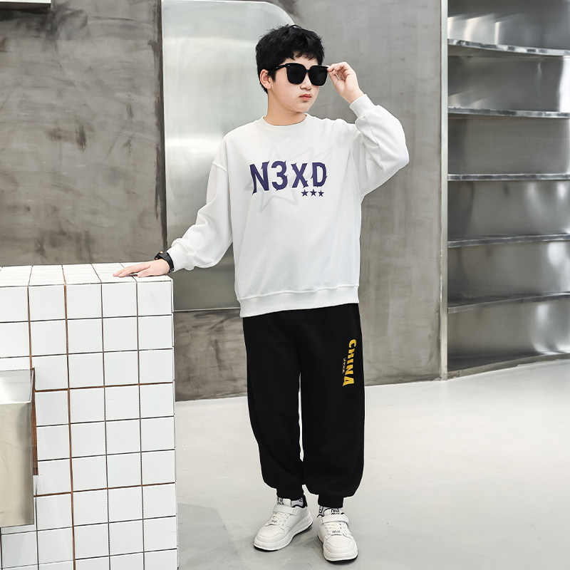 胖童装男童加肥加大长袖t恤春装卫衣中大童宽松儿童大码春季体恤