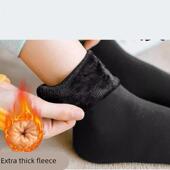 10双装 男女通用冬季 加绒加厚雪地袜防冻保暖袜子长筒地板袜抗寒