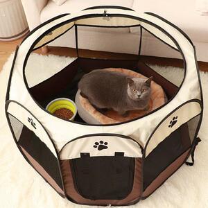 宠物帐篷八角笼围栏猫笼子可折叠猫笼超大家用猫窝四季通用猫产房
