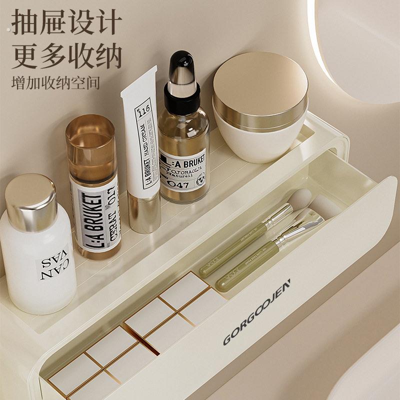 牙刷置物架刷牙杯漱口挂墙式卫生间免打孔壁挂网红收纳盒牙缸套装
