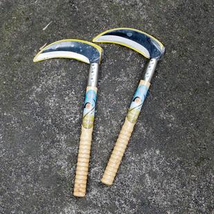 新款大弯镰刀农用收割工具木柄钢刀除草割麦两用镰刀