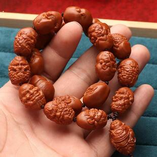 1.4树王料小籽十八罗汉写实橄榄核手工雕刻手串手持盘玩老料文玩