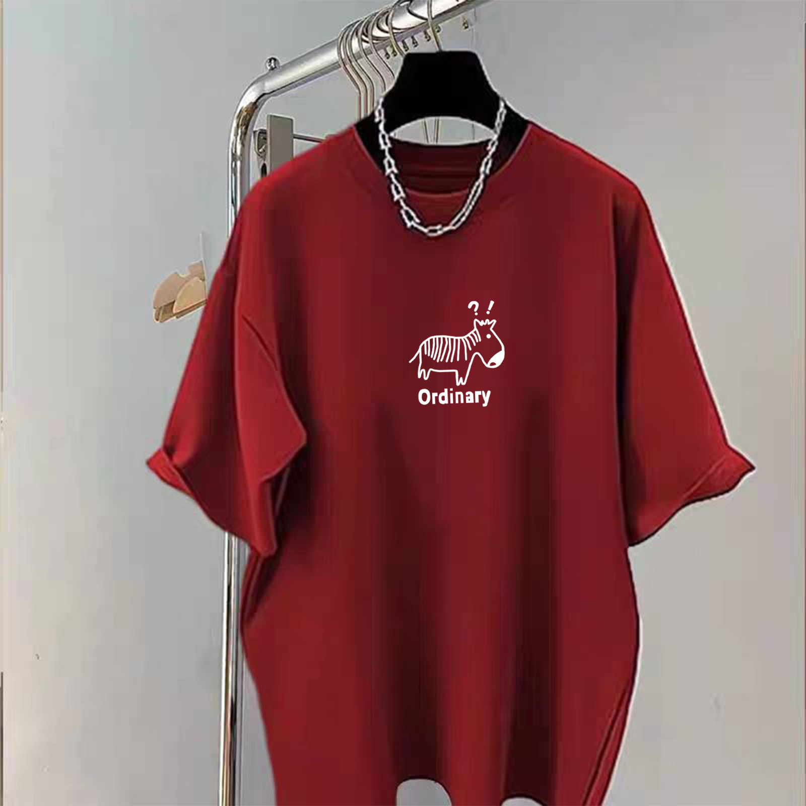 红色短袖t恤女2026新款爆款磨毛体恤上衣宽松通勤打底衫夏季潮牌