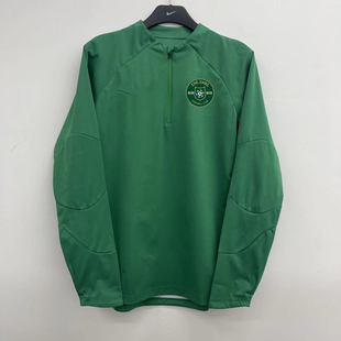 浙江绿城队鲨鱼皮训练服长袖半拉链外套绿色足球服2024中超球衣