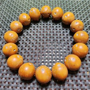 紫金鼠原皮手串黄金甲皮色抛光款正圆