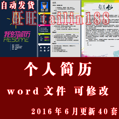 2016年6月更新40套个人简历模板/word文件个人简历
