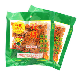 北堤麻辣肉80g 湖南常德特产北提麻辣菽肉豆腐皮丝零食豆干 5袋