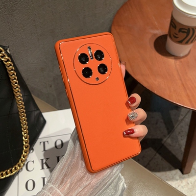 华为mate50pro皮纹简约防摔壳