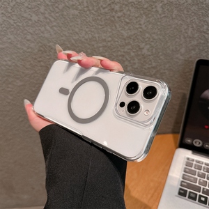 简约小众适用苹果16promax手机壳新款磁吸iphone16透明亚克力16pro防摔壳高级感14/13小蛮腰保护套15pm男女款
