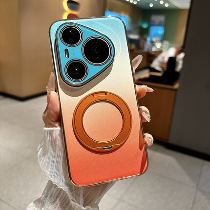 【360磁吸支架】简约适用华为Pura90promax手机壳炫彩皮纹防摔壳Pura90/80全包护镜保护套p90pro轻薄时尚潮款