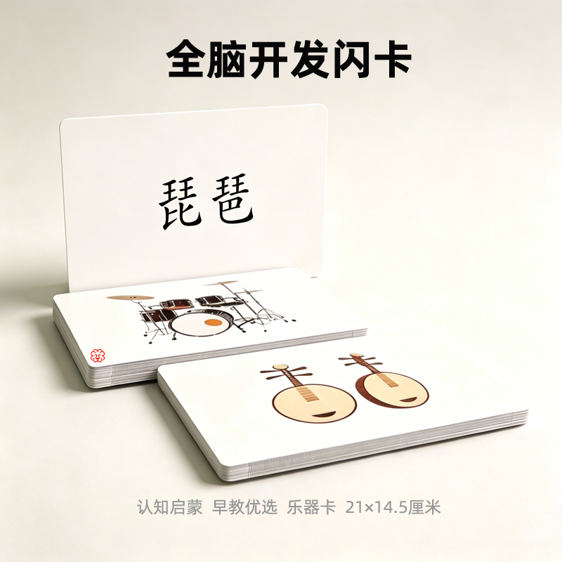 多乐智乐器卡右脑闪卡幼儿园全脑开发教具宝宝认知启蒙早教启蒙卡