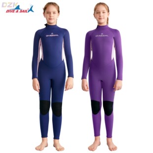 DIVE&SAIL儿童潜水服2.5MM长袖 连体保暖冬泳衣青少年浮潜冲浪衣h1