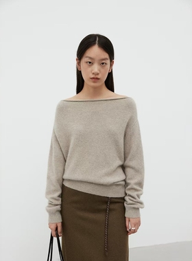 FN爱与南希2025冬季一字肩气质甜美软糯百搭超细羊毛毛衣女03154