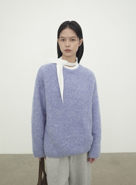 FN爱与南希2025冬季圆领圈圈纱螺纹羊毛加厚保暖百搭毛衣女03548