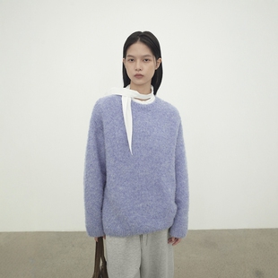 FN爱与南希2025冬季圆领圈圈纱螺纹羊毛加厚保暖百搭毛衣女03548