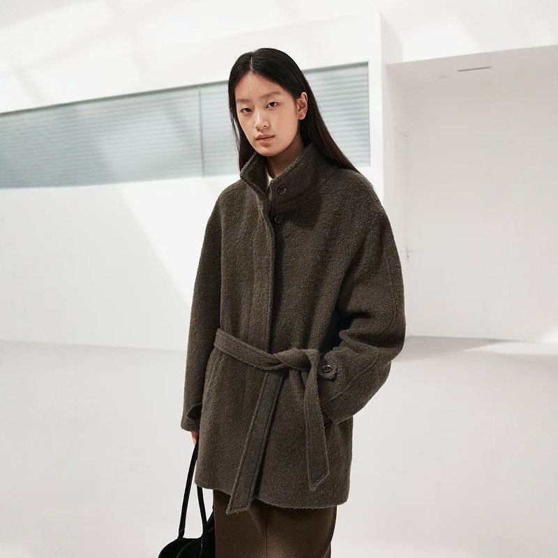 美拉德系羊驼毛宽松保暖毛呢外套