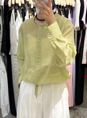 FN爱与南希2024夏季新款纯色圆领轻薄下摆抽绳防晒长袖开衫20672