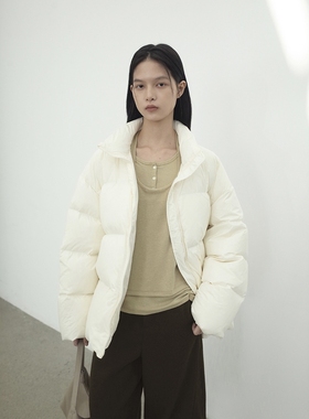 FN爱与南希2025冬立领90白鸭绒纯色加厚保暖百搭面包羽绒服03342