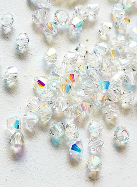 宝仕奥莎 4mm白色蛋白哑光幻彩菱形水晶钉珠散珠DIY进口PRECIOSA