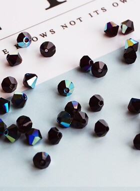 星空黑JABLONEX嘉宝菱形捷克水晶AB彩进口串珠琥珀紫色散珠流苏DI