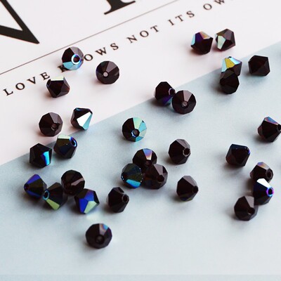 星空黑JABLONEX嘉宝菱形捷克水晶AB彩进口串珠琥珀紫色散珠流苏DI