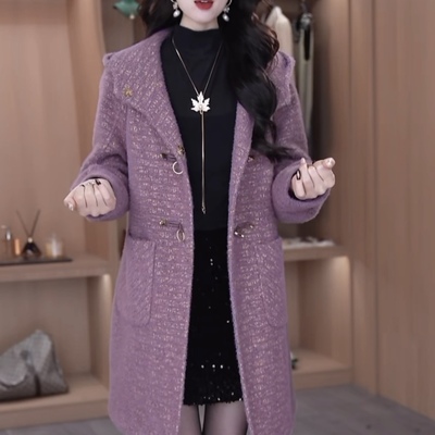 中长款加厚保暖夹棉毛衣大衣2025冬季新款显瘦遮肚子今年流行爆款