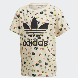 Adidas/阿迪达斯正品三叶草男童TEE SUSHI AOP短袖T恤FT8767