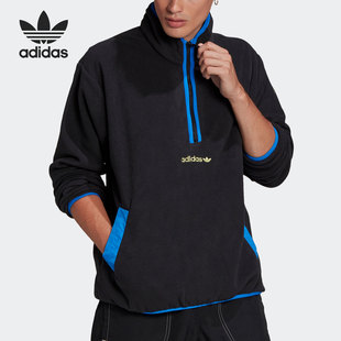 三叶草男子新款 半拉链加绒保暖卫衣GN2376 阿迪达斯正品 Adidas