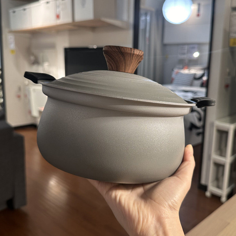 日本尾单麦饭石煲汤锅22cm20加深小汤锅双耳炖锅土锅桌上锅煲仔饭