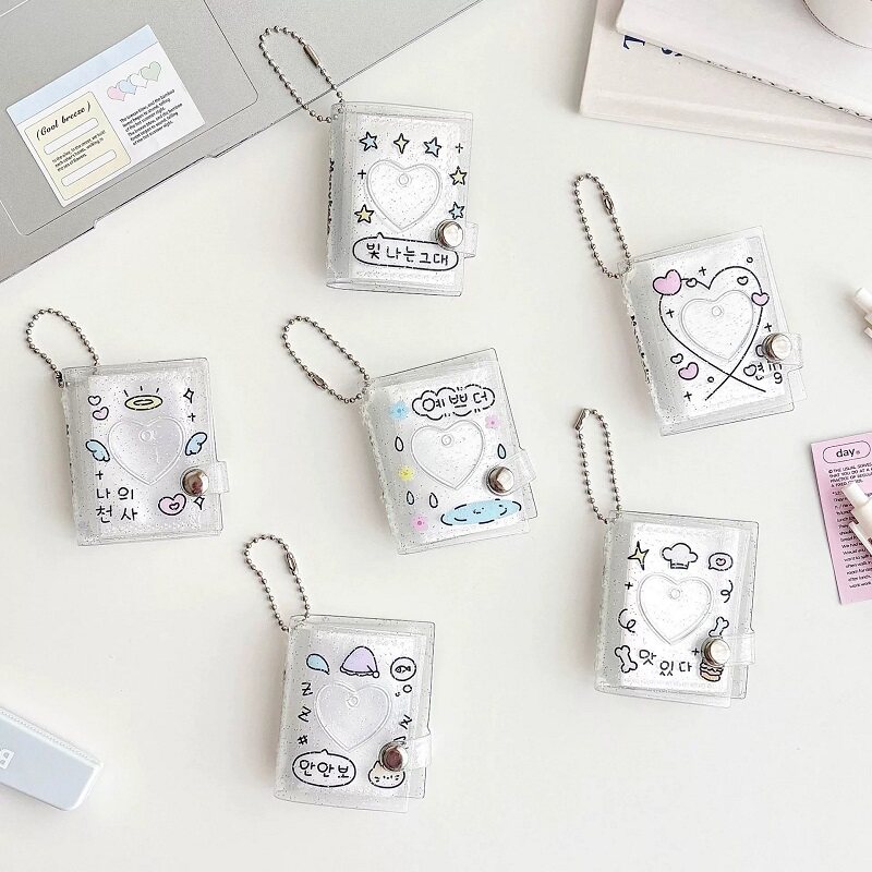 原创闪粉一寸透明卡册迷你证件照相册挂件收纳册追星爱豆小卡卡册