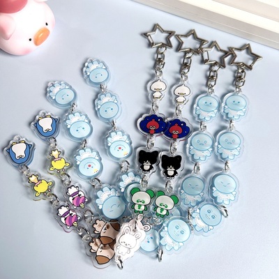 SuperJunior双面卡通可爱一串钥匙扣挂件包包配饰亚克力自制周边