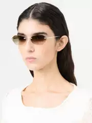 Our Legacy Style Titanium Brushed Thin Frame Sunglasses, High-End Fashion Rimless Glasses, Trendy Sunglasses