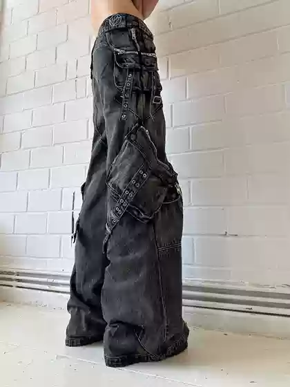 Nofaithstudios Jeans Loose Straight Heavy-Duty Craftsmanship Sand Dune Wasteland Multi-Pocket Flared Cargo Pants