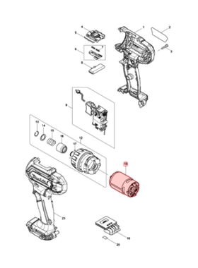 牧田MAKITA充电式电钻DF033D/DF333D/HP333D原装正品配件直流电机