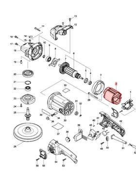 牧田MAKITA电动工具盘式砂光抛光机9237CB/9227CB原装配件定子