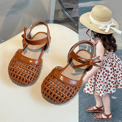 夏款爆款女孩软底罗马鞋大童