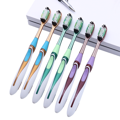 中硬毛牙刷中毛 中性正品 家用大头家庭6支独立装 去烟渍男士女士