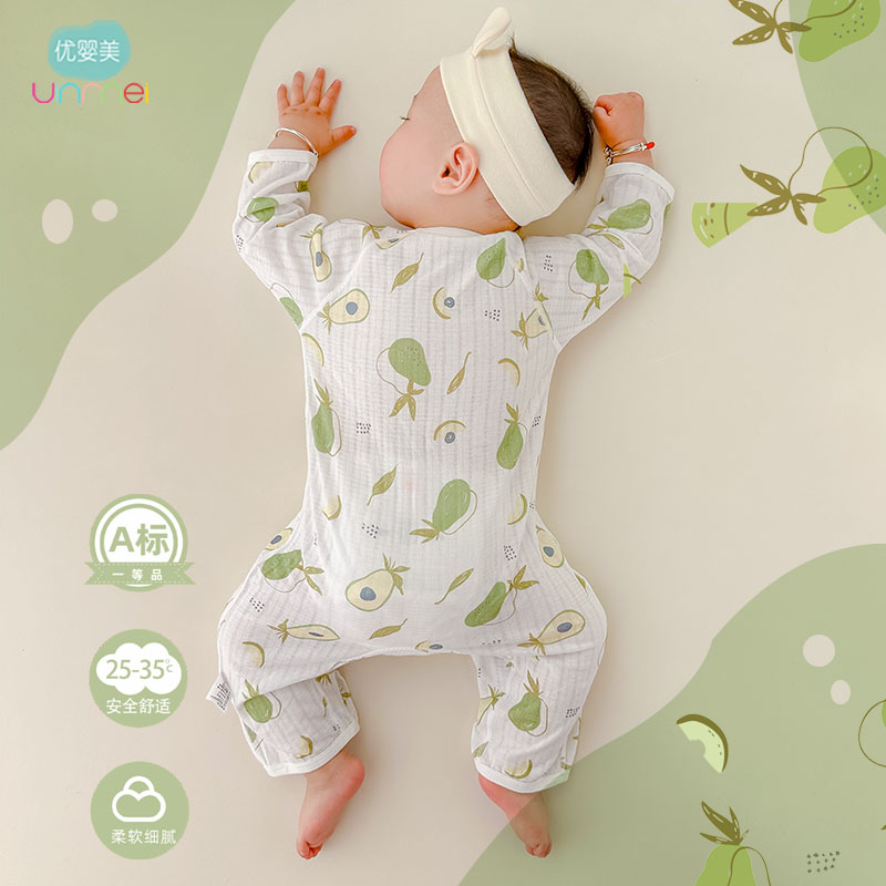 纯棉连体衣服薄款婴儿夏季