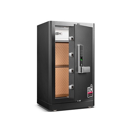 得力指纹金色家用全钢办公保险柜