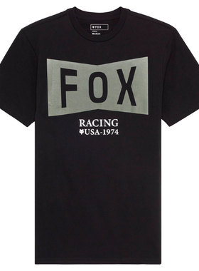 美国Fox Typeface Prem时尚圆领T恤男户外骑行T恤衫休闲短袖上衣