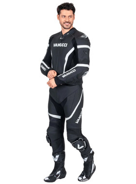 德国Vanucci VSM-5男子皮衣两件套户外骑行真皮赛车服