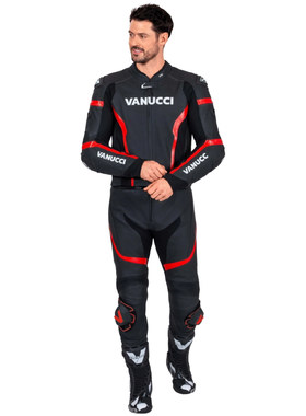 德国Vanucci VSM-5男子皮衣两件套户外骑行真皮赛车服