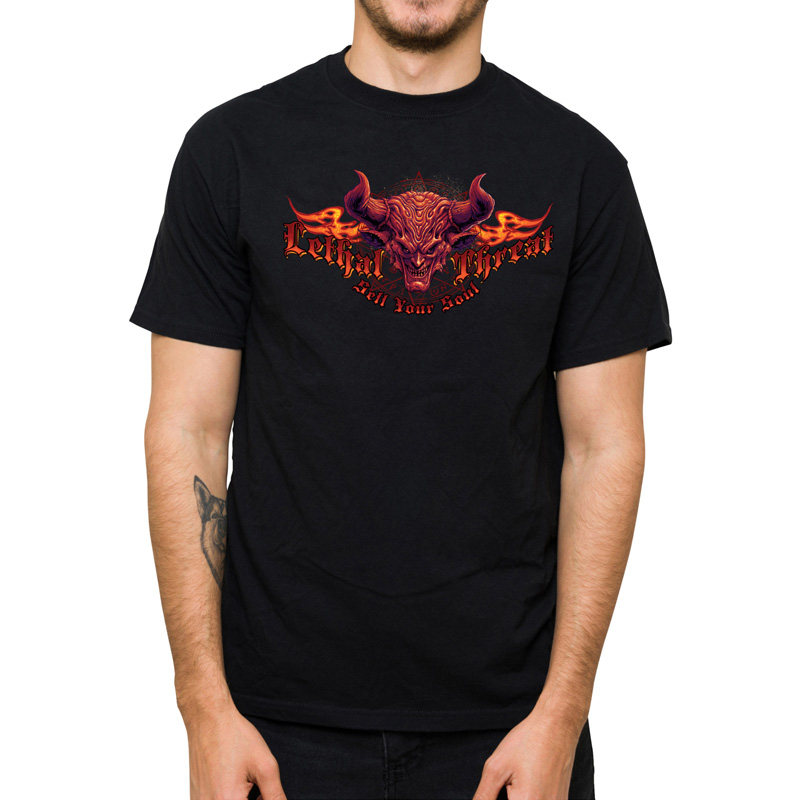 美国lethal threat休闲时尚短袖男摩托车t恤夏季圆领印花短袖t恤