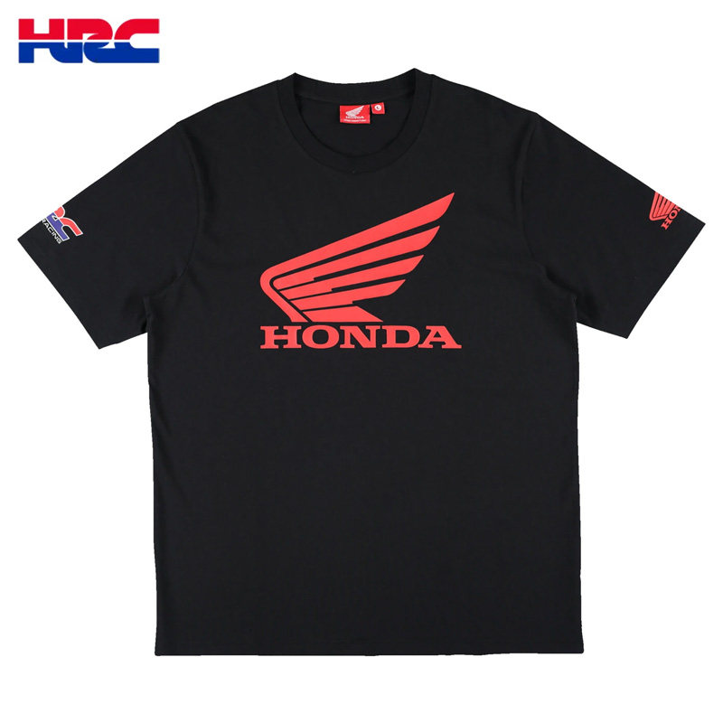 日本HRC Honda Wing夏季休闲T恤圆领短袖棉质T恤衫