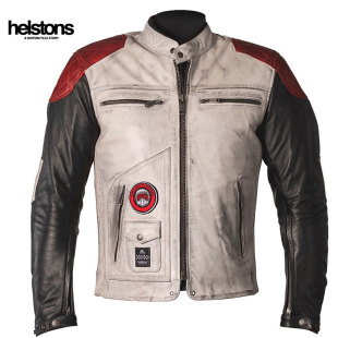 法国Helstons Tracker真皮皮衣男户外骑行牛皮夹克透气防水外套
