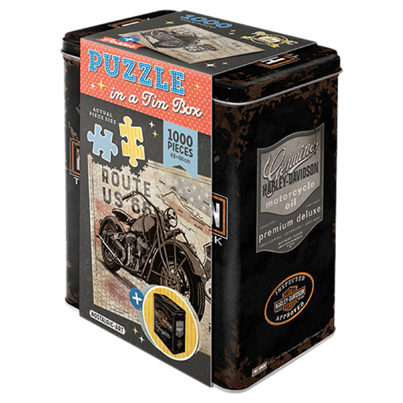 Harley Davidson哈雷戴维森拼图盒Route 66复古风格拼图1000片